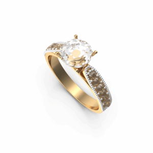 (Копія)Золота каблучка з фіанітовим камнем